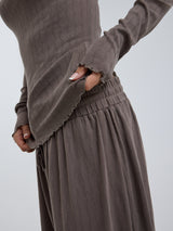 Seamless Basic Jacquard Fiore | Bomuld L/S T-Shirt Fungi