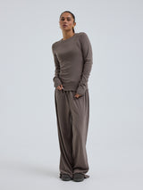 Seamless Basic Jacquard Fiore | Bomuld L/S T-Shirt Fungi