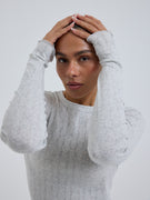 Jacquard Fiore | Bomuld - Lt grey melange