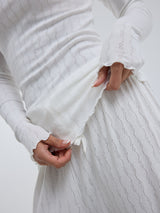 Seamless Basic Jacquard Fiore | Bomuld L/S T-Shirt Off-white