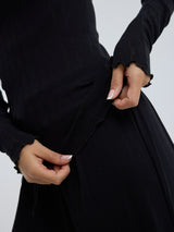 Seamless Basic Jacquard Fiore | Bomuld L/S T-Shirt Sort