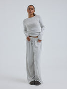 Jacquard Pants | Bomuld - Lt grey melange