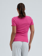 Seamless Basic Jacquard Short Sleeve | Bomuld T-shirt Berry Pink
