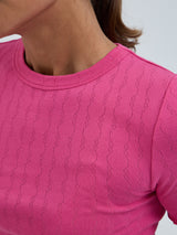 Seamless Basic Jacquard Short Sleeve | Bomuld T-shirt Berry Pink