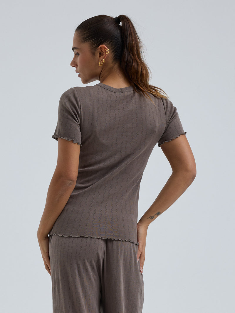 Seamless Basic Jacquard Short Sleeve | Bomuld T-shirt Fungi