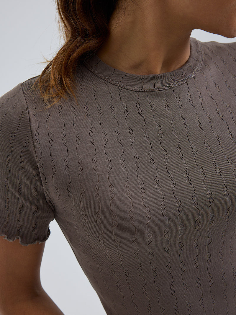 Seamless Basic Jacquard Short Sleeve | Bomuld T-shirt Fungi