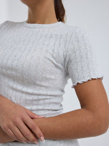 Seamless Basic Jacquard Short Sleeve | Bomuld T-shirt Lt grey melange