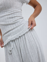 Seamless Basic Jacquard Short Sleeve | Bomuld T-shirt Lt grey melange