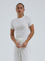 Seamless Basic Jacquard Short Sleeve | Bomuld T-shirt Off-white