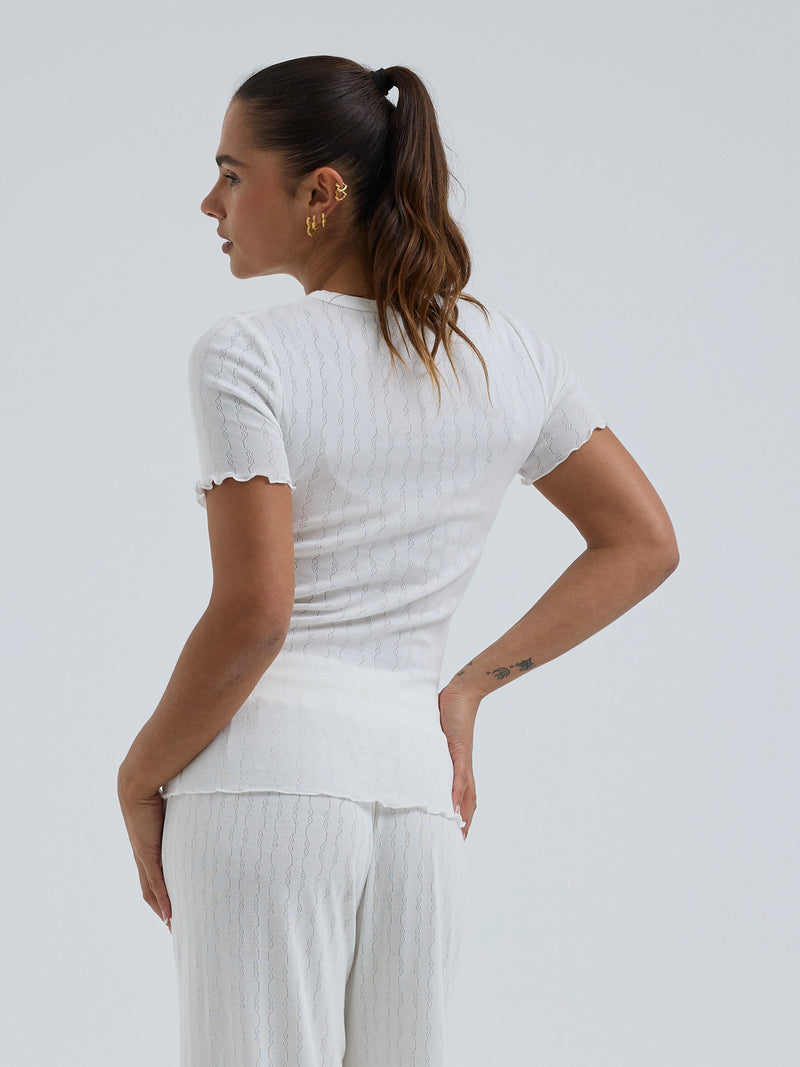 Seamless Basic Jacquard Short Sleeve | Bomuld T-shirt Off-white