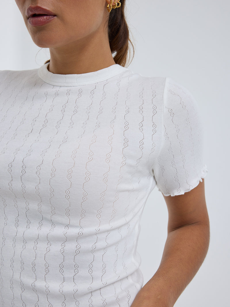 Seamless Basic Jacquard Short Sleeve | Bomuld T-shirt Off-white