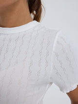 Seamless Basic Jacquard Short Sleeve | Bomuld T-shirt Off-white