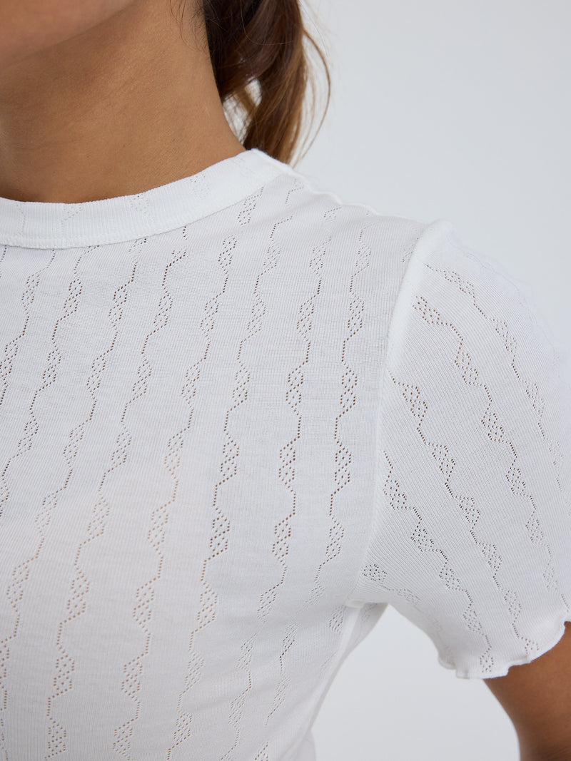 Seamless Basic Jacquard Short Sleeve | Bomuld T-shirt Off-white
