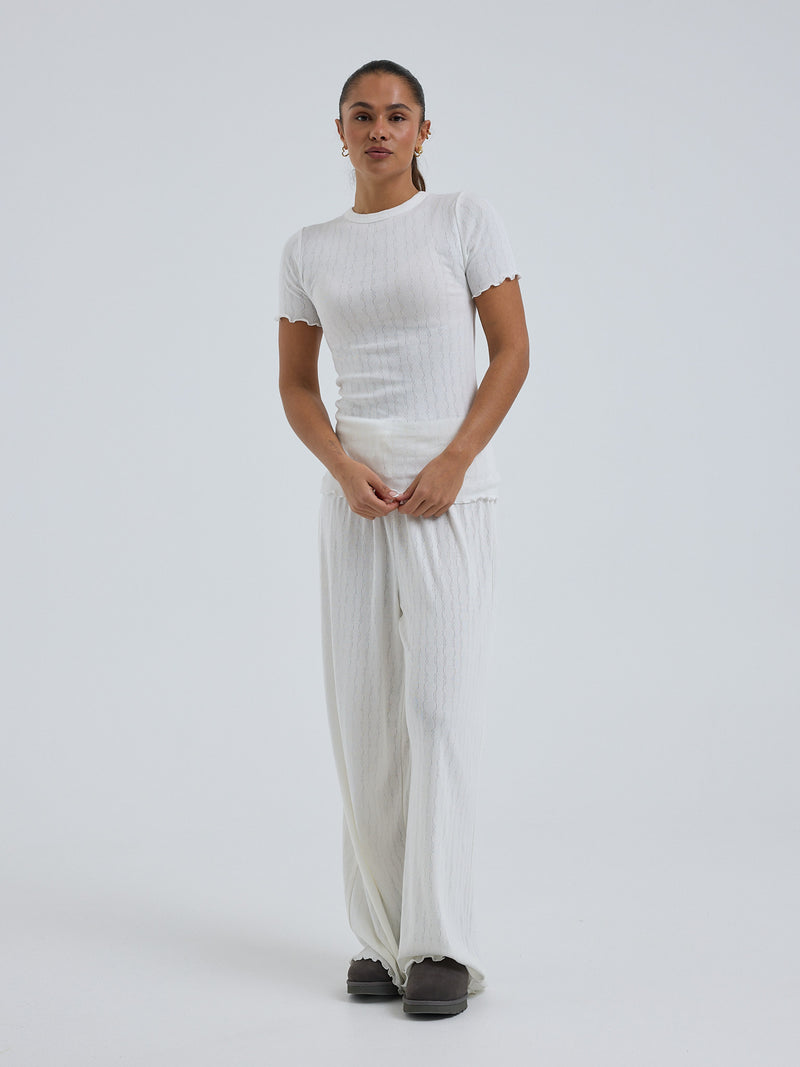 Seamless Basic Jacquard Short Sleeve | Bomuld T-shirt Off-white