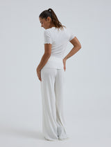 Seamless Basic Jacquard Short Sleeve | Bomuld T-shirt Off-white