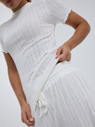 Jacquard Short Sleeve | Bomuld - Off-white