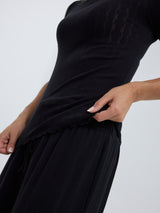 Seamless Basic Jacquard Short Sleeve | Bomuld T-shirt Sort