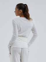 Seamless Basic Jacquard Wrap | Bomuld Cardigan Off-white