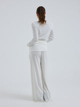Seamless Basic Jacquard Wrap | Bomuld Cardigan Off-white