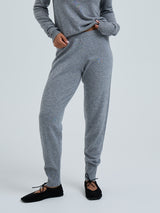 Seamless Basic Knitted leggings | Uld Cashmere T-shirt Ash Melange