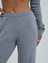 Seamless Basic Knitted leggings | Uld Cashmere T-shirt Ash Melange