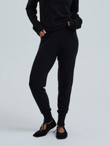 Seamless Basic Knitted leggings | Uld Cashmere T-shirt Sort