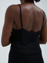 Seamless Basic Lace Silk Cami | Mulberry silke Cami top Black w. Black