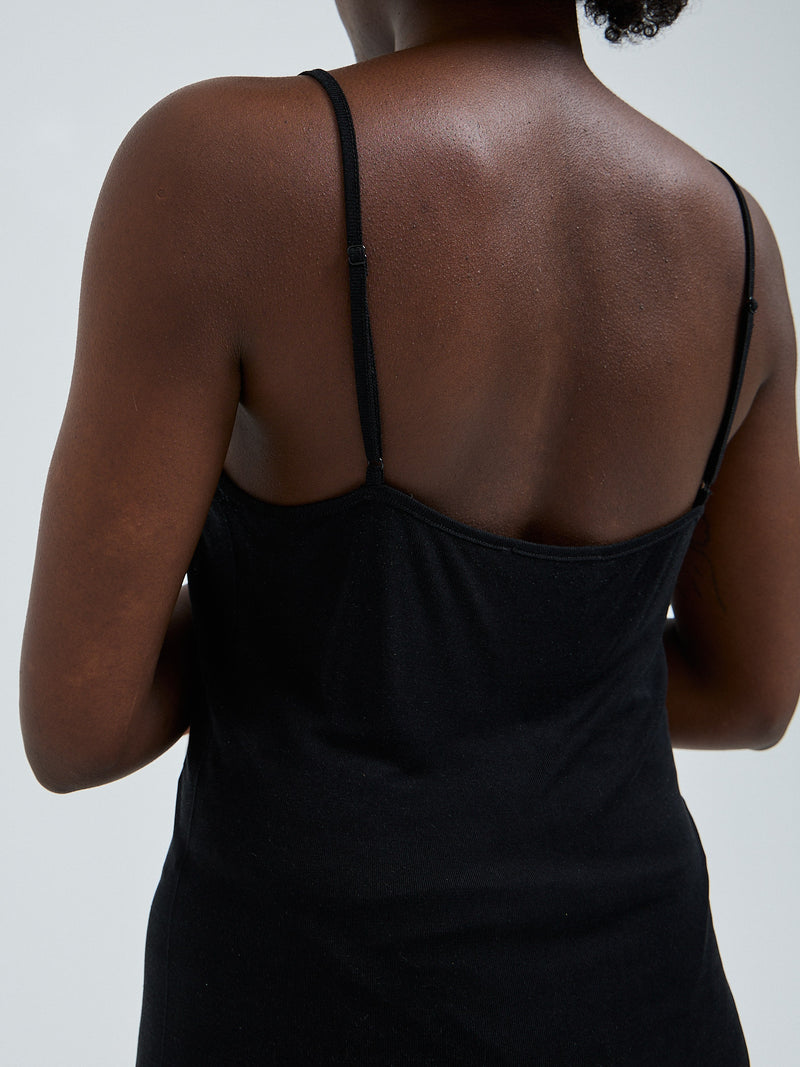 Seamless Basic Lace Silk Cami | Mulberry silke Cami top Black w. Black