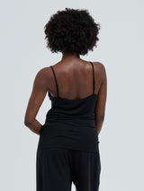 Seamless Basic Lace Silk Cami | Mulberry silke Cami top Black w. Black