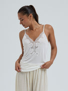 Lace Silk Cami | Mulberry silke - Off-white