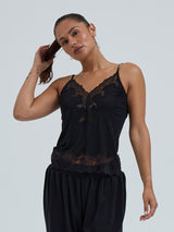 Seamless Basic Lace Silk Cami | Mulberry silke Cami top Sort