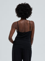 Seamless Basic Lace Silk Cami | Mulberry silke Cami top Black w. Rosie Beige