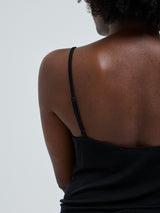 Seamless Basic Lace Silk Cami | Mulberry silke Cami top Black w. Rosie Beige
