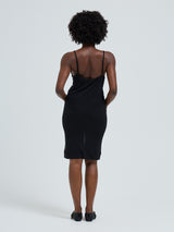 Seamless Basic Lace Silk Slip | Mulberry silke Underkjole Black w. Rosie Beige