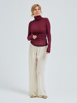 Seamless Basic Nouveau | Bomuld Rullekravebluse Burgundy