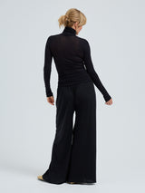 Seamless Basic Nouveau | Bomuld Rullekravebluse Sort