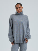 Seamless Basic Roll Neck Jumper | Uld Cashmere Rullekravebluse Ash Melange