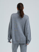 Seamless Basic Roll Neck Jumper | Uld Cashmere Rullekravebluse Ash Melange