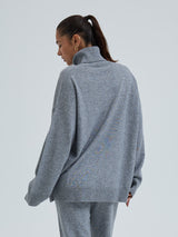 Seamless Basic Roll Neck Jumper | Uld Cashmere Rullekravebluse Ash Melange