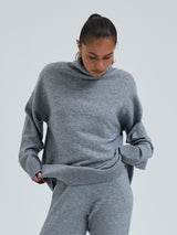 Seamless Basic Roll Neck Jumper | Uld Cashmere Rullekravebluse Ash Melange