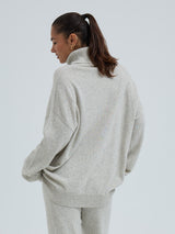 Seamless Basic Roll Neck Jumper | Uld Cashmere Rullekravebluse Ecru Melange