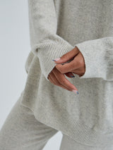 Seamless Basic Roll Neck Jumper | Uld Cashmere Rullekravebluse Ecru Melange