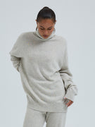 Roll Neck Jumper | Uld Cashmere - Ecru Melange