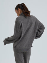 Seamless Basic Roll Neck Jumper | Uld Cashmere Rullekravebluse Heather Mushroom