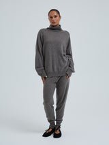 Seamless Basic Roll Neck Jumper | Uld Cashmere Rullekravebluse Heather Mushroom