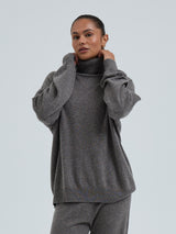 Seamless Basic Roll Neck Jumper | Uld Cashmere Rullekravebluse Heather Mushroom