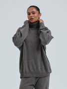 Roll Neck Jumper | Uld Cashmere - Heather Mushroom