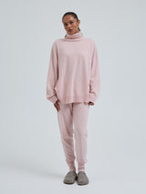 Seamless Basic Roll Neck Jumper | Uld Cashmere Rullekravebluse Powder Pink