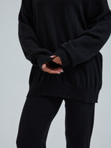 Seamless Basic Roll Neck Jumper | Uld Cashmere Rullekravebluse Sort