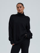 Roll Neck Jumper | Uld Cashmere - Sort